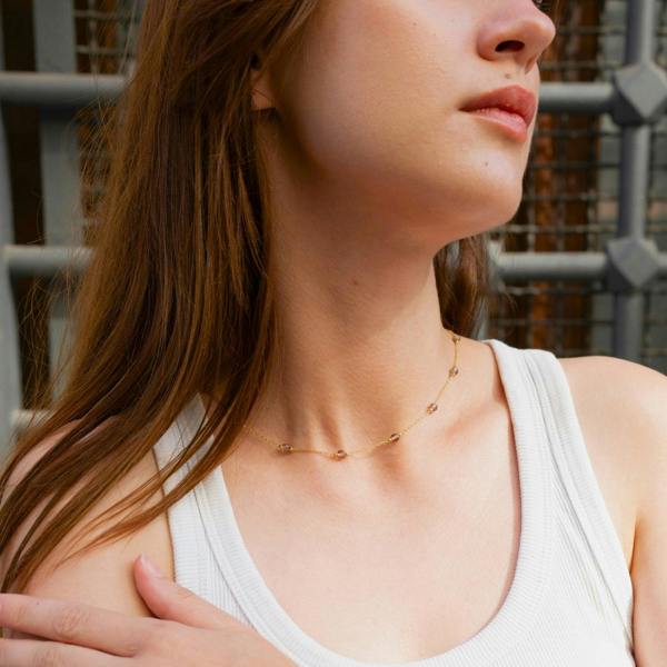 Spero London Zultanite Beads Sterling Silver Satellite Necklace