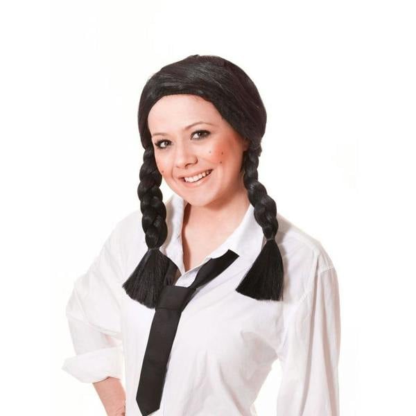 Bristol Novelty Unisex Schoolgirl Wig - Black - 