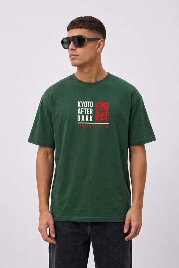 London Attitude Kyoto After Dark Oversized Heavyweight Japanese Graphic T-Shirt