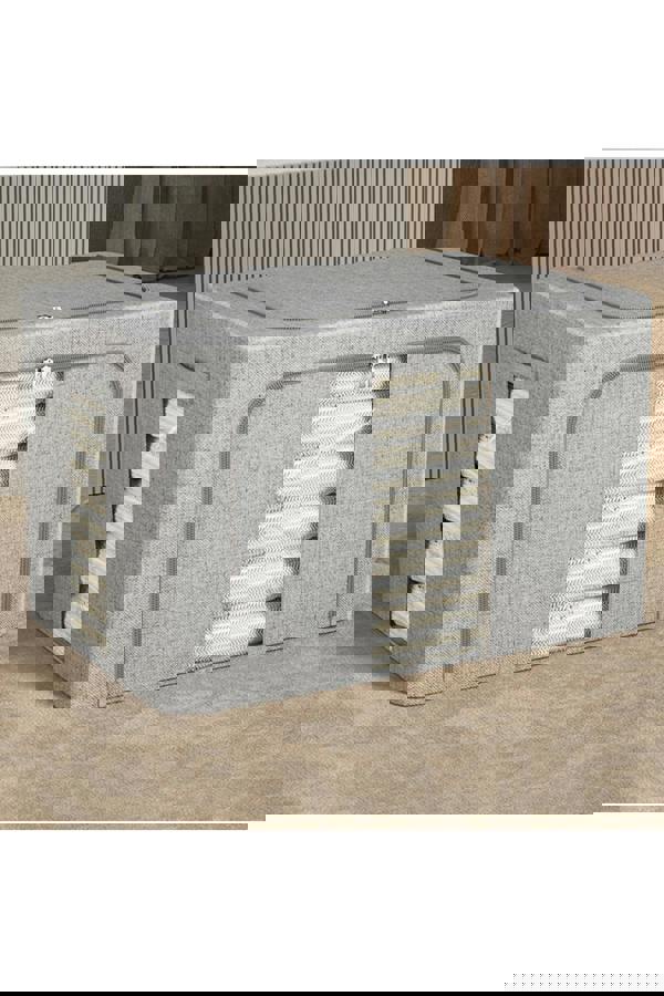 Living and Home 100L Metal Frame Foldable Fabric Storage Box Clothes Organizer with Windows