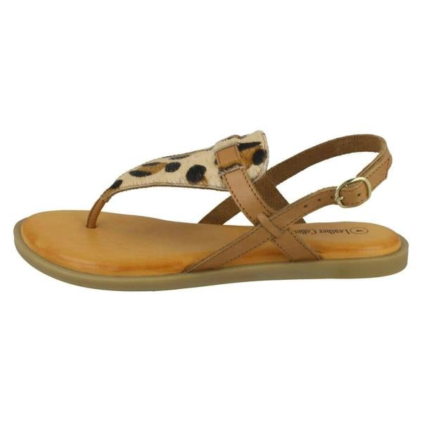 Leather Collection Ladies Leather Collection Animal Print Sandals F00228