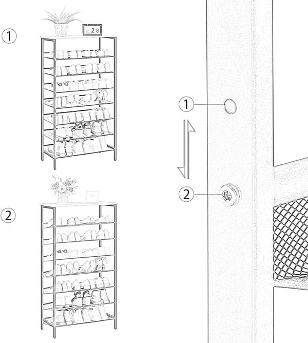 Rafaelo Mobilia Tall Shoe Shelf for 21-28 Pairs of Shoes