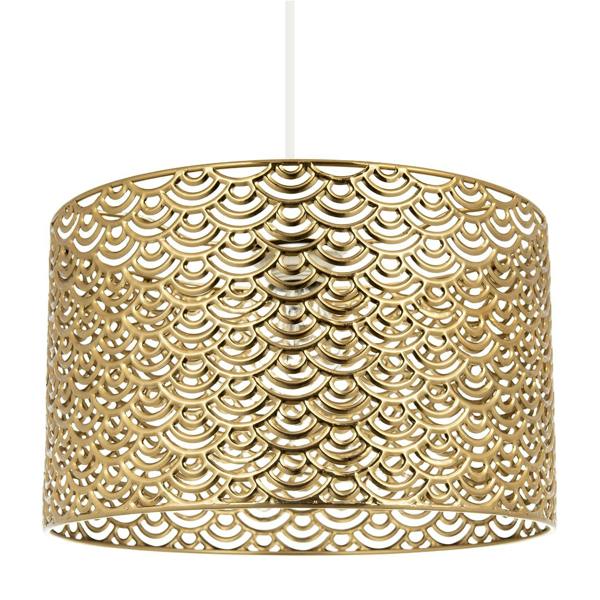 Art Deco Styled Pendant Ceiling Light Shade in Polished Gold Plated Image 1
