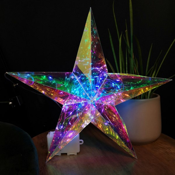 Samuel Alexander 36cm Battery Operated Light up Hanging Christmas Dreamlight Star with 100 White LEDs