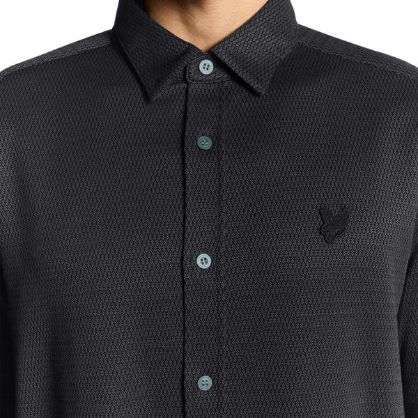 Lyle & Scott Navy Blue Jacquard Interlock Shirt S