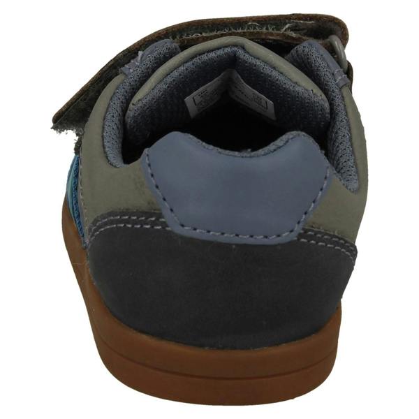 Clarks Boys Clarks Stripe Detailed Hook and Loop Fastening Shoes Den Stripe