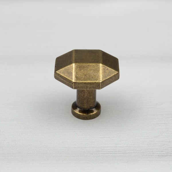 Handle & Home Antique Brass Octagonal Knobs
