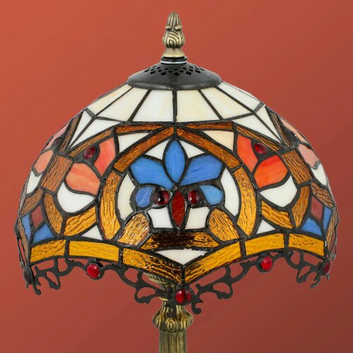 Wyld Haus Capitti Glass And Metal Multicoloured Stained Glass Table Lamp With Zinc Alloy Base