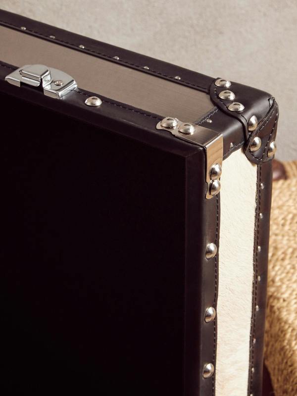 Kensington Townhouse Black And White Genuine Cowhide Storage Trunk