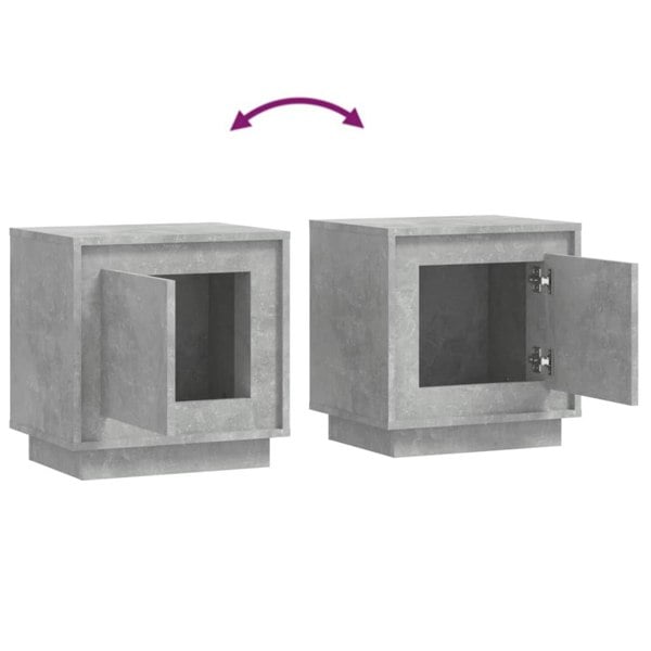 Berkfield Bedside Cabinet Concrete Grey 44x35x45 cm Engineered Wood
