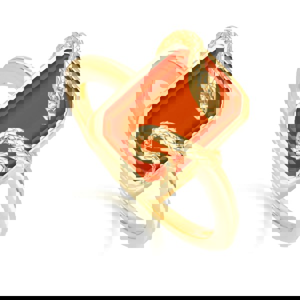 Gemondo Grand Deco Carnelian Snake Wrap Ring In Gold Plated Sterling Silver