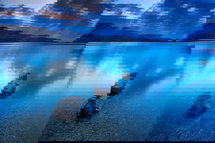 Derwentwater stones art print by Jon Gibbs