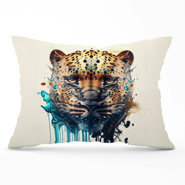 Warren Reed Leapoard Face Splashart On Light Background Cushions