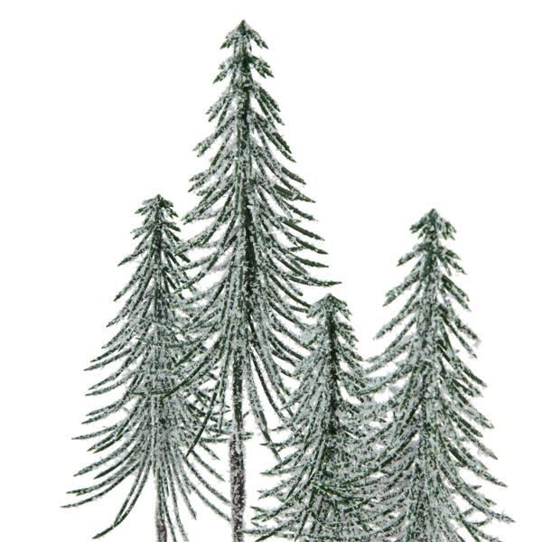 Hill Interiors Snowy Spindle Christmas Decoration - Brown/White/Green - 