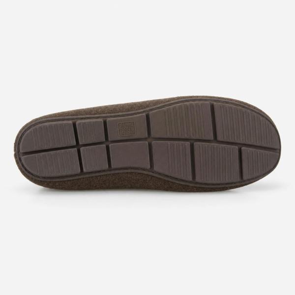 Totes FELT MOCCASIN SLIPPER WITH CHECK SOCK Moccasins   in  Brown