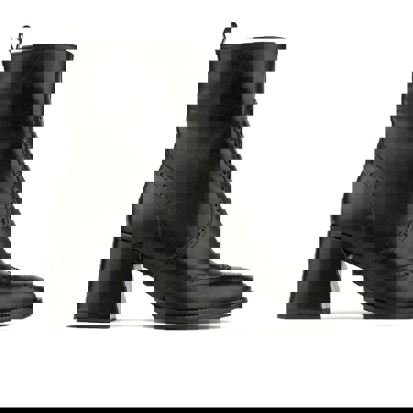 Embassy London Chloe - Black - Women's block heel higher ankle leather boot with side zip