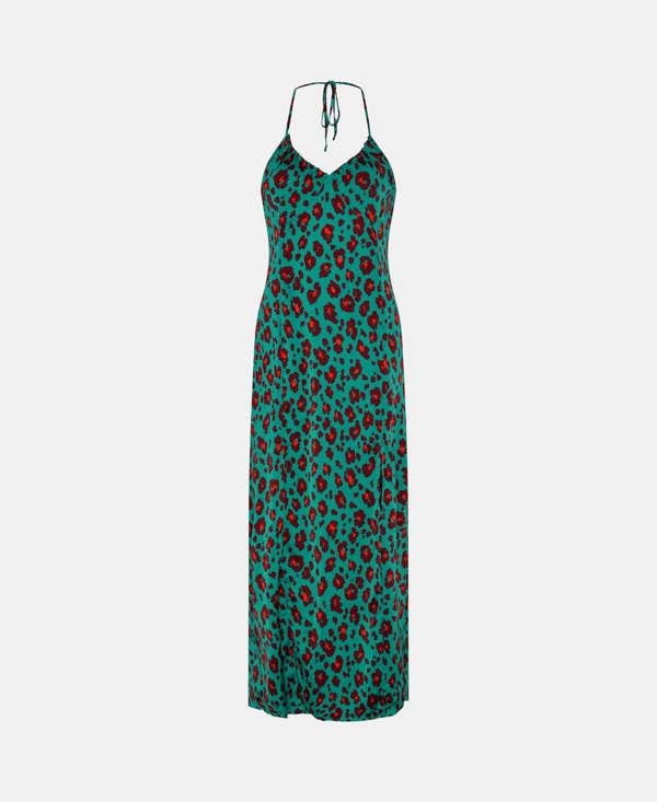 GREEN LEOPARD MAXI DRESS UK