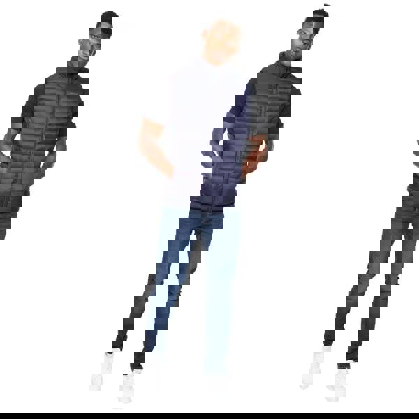 Crosshatch Mens Gattering Quilted Gilet - Navy - 