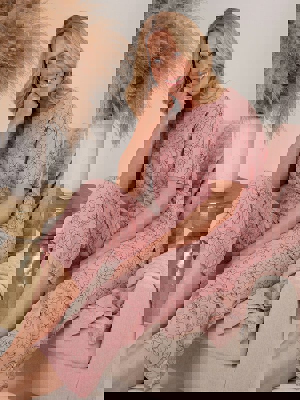 TIGI-Wear Dusk Flint Sketch Floral Pyjama Trouser