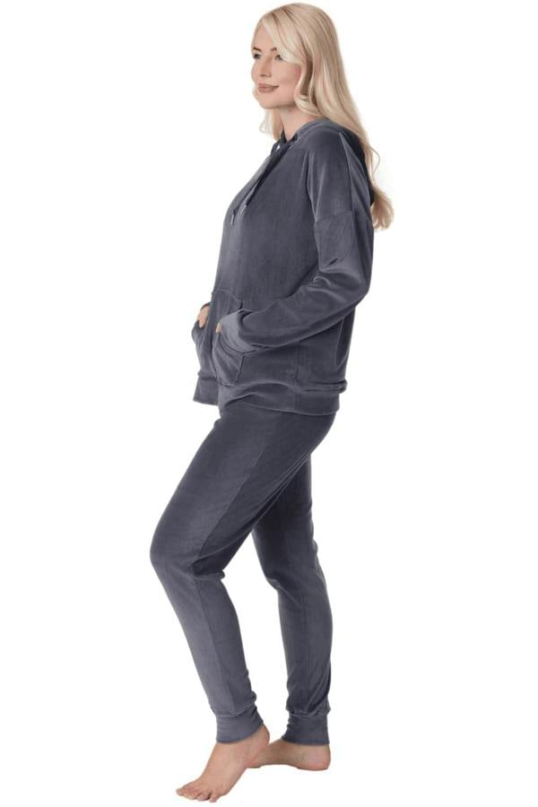 Womens Supersoft Velour Loungewear Pyjama Set