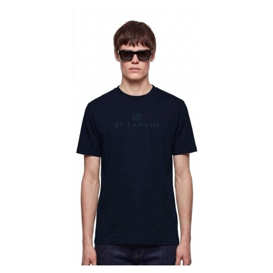 By Lanvin Central Logo Navy Blue T-Shirt