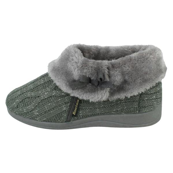 Rose Bank Ladies Rose Bank Memory Foam Knitted Bootee Slipper Karen