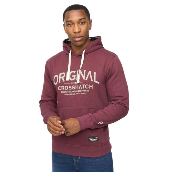 Crosshatch Mens Vintarge Hoodie - Rum Raisin