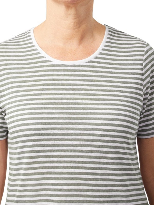 PennyPlain Printed Stripe Top - Sage