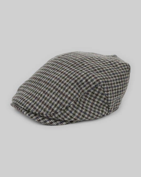 Steel & Jelly Grey Houndstooth Flat Cap