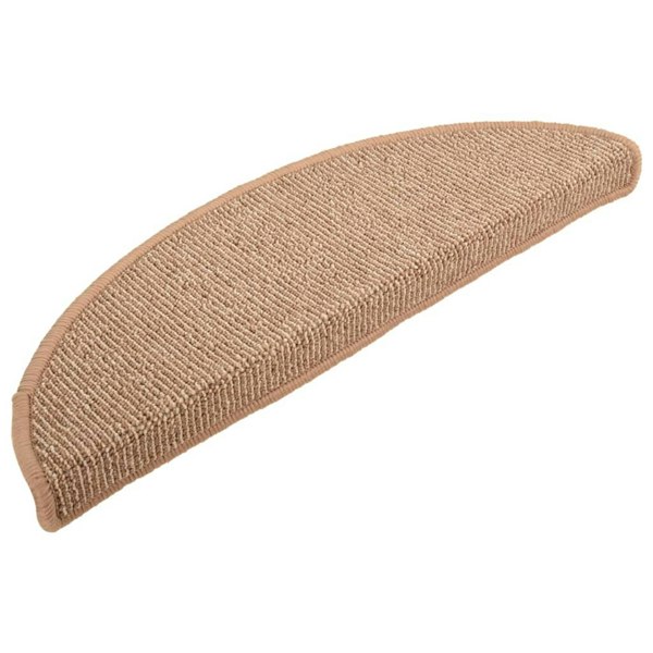 Berkfield Carpet Stair Treads 15 pcs Light Brown 65x21x4 cm