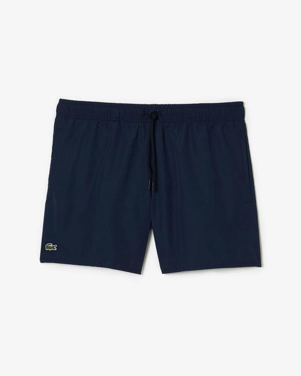 Lacoste Mens Light Quick-Dry Swim Shorts - Navy Blue/Green 802 | CHO | Designer Mens Shorts