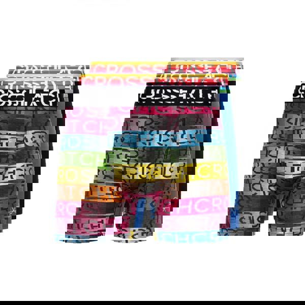Crosshatch Mens Rainbow Mix Boxer Shorts (Pack of 3) - Black