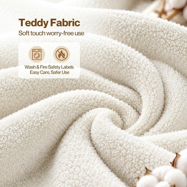 Levede Ergonomic Office Chair Teddy Fabric with Reclining Footrest Gaming White