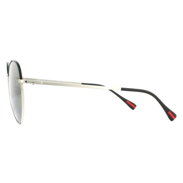 Prada Sport Sunglasses 50SS GAQ5X1 Silver Black Green Polarized