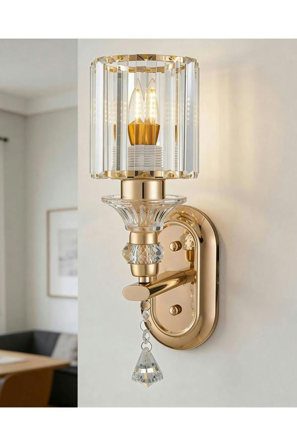 E27 Crystal Wall Light Fixture Decor
