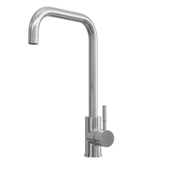 Flode Dellen | Single Lever Kitchen Sink Mixer Tap with Swivel Spout | Square Neck Design | Polished Chrome Finish