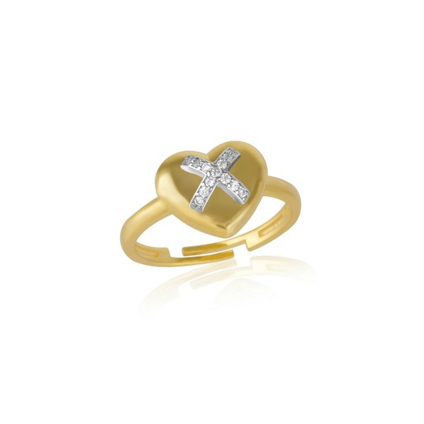 Spero London Heart X Adjustable Sterling Silver Ring