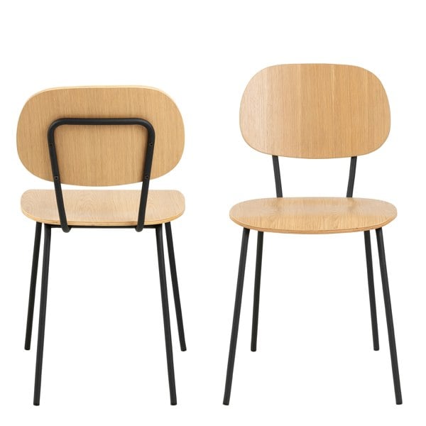 Furniture To Go Amira Dining Chair in Oak Set of 2