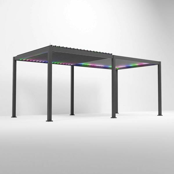 Ocean Designs Tivoli E-LED 6m x 3m Grey Frame Free Standing Pergola