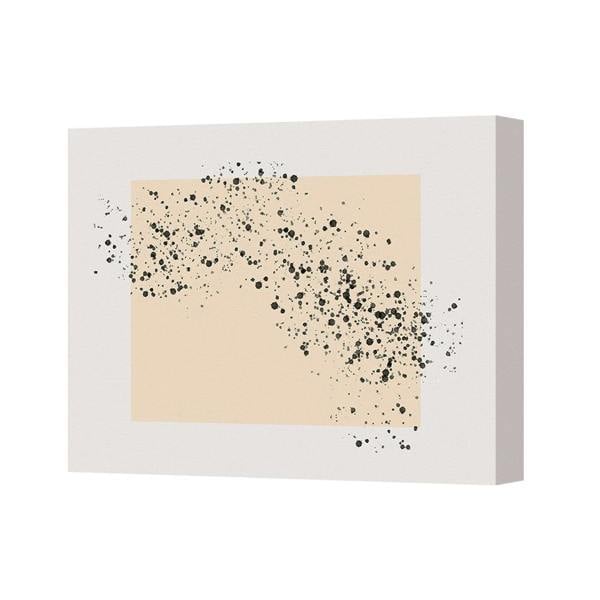 Benjamin Tate Design Contemporary Canvas Wall Art Print With Abstract Splatter Pattern Beige