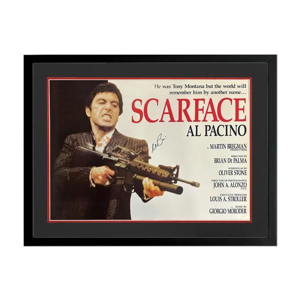 Al Pacino Signed Scarface Poster Premium Frame (JSA)