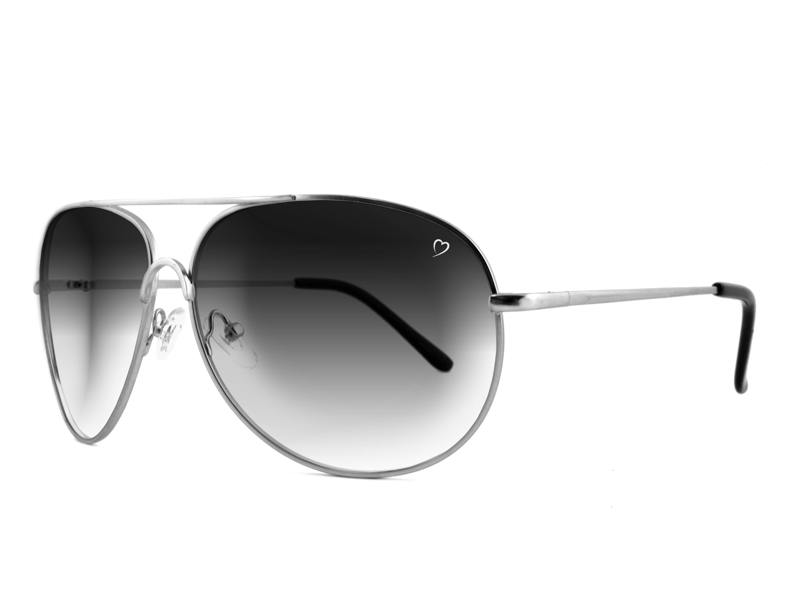 Ruby Rocks Classic 'Casablanca' Aviator Sunglasses in shiny Silver RR06-3