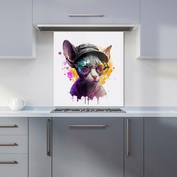 Warren Reed - Designer Cornish Rex With Glasses Splashart Kitchen Splashback