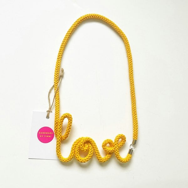 Handmade by Tinni Love Word Necklace