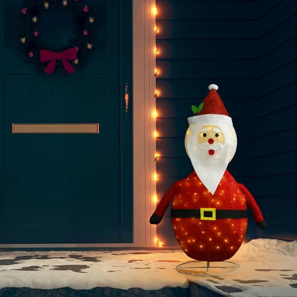 Berkfield Decorative Christmas Santa Claus Figure LED Luxury Fabric 120cm