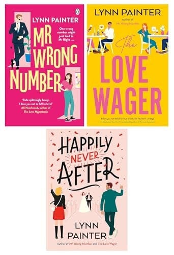 Lynn Painter Collection 3 Books Set (Mr Wrong Number, The Love Wager and Happily Never After)
