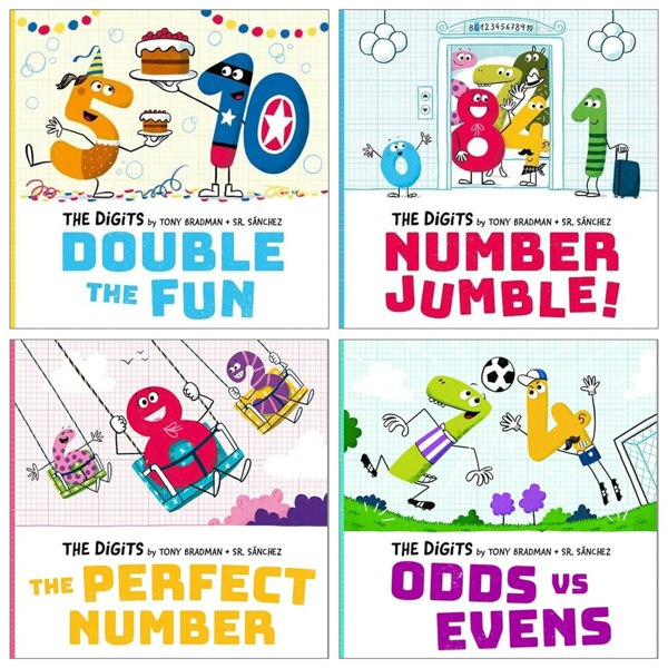 The Digits Series 4 Book Set Double the Fun, Number Jumble & more