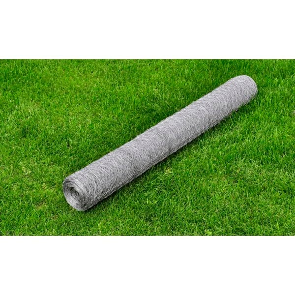 Berkfield Chicken Wire Fence Galvanised Steel 25x1 m Silver