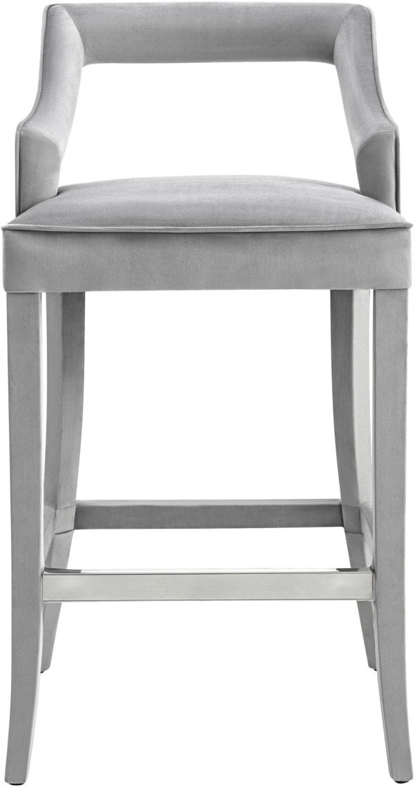 Furniture Edit Tiffany Grey Velvet Counter Bar Stool