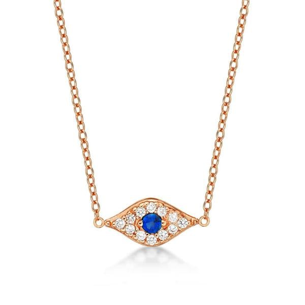 namana Rose Gold Plated 925 Sterling Silver Evil Eye Pendant Necklace For Women